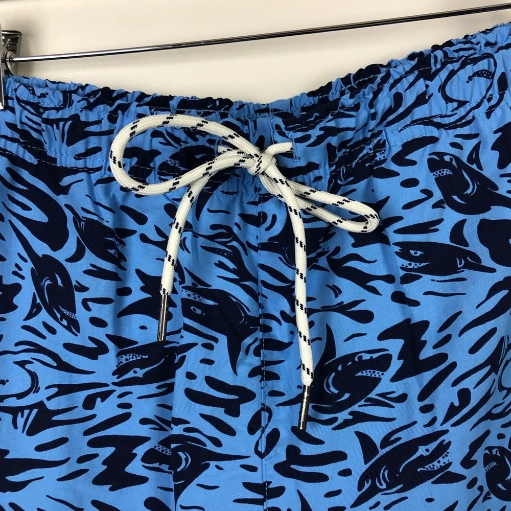 Rainforest Shark Print Swim Trunks - Picture 3 of 7